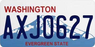 WA license plate AXJ0627
