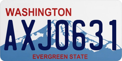 WA license plate AXJ0631