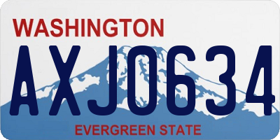 WA license plate AXJ0634