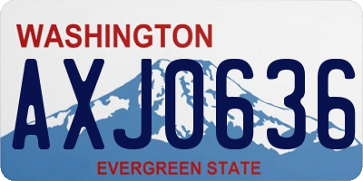 WA license plate AXJ0636