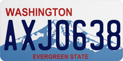 WA license plate AXJ0638