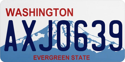 WA license plate AXJ0639