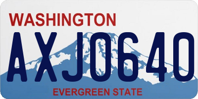 WA license plate AXJ0640