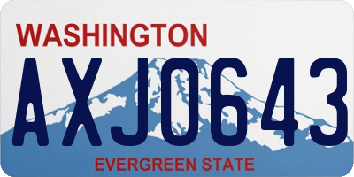 WA license plate AXJ0643