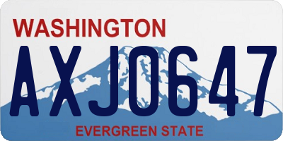 WA license plate AXJ0647