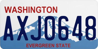 WA license plate AXJ0648