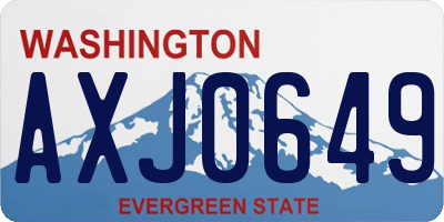 WA license plate AXJ0649