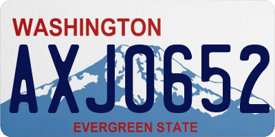 WA license plate AXJ0652