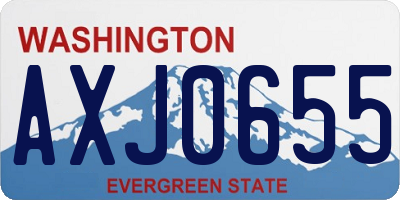 WA license plate AXJ0655