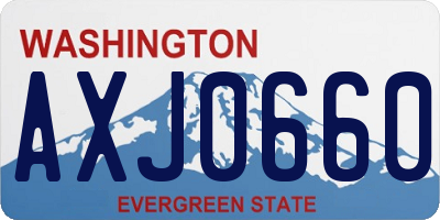 WA license plate AXJ0660