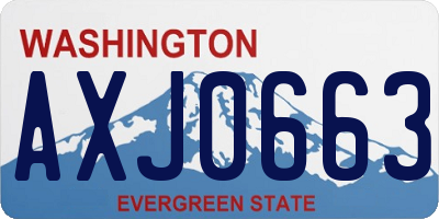 WA license plate AXJ0663
