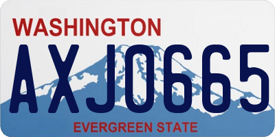 WA license plate AXJ0665