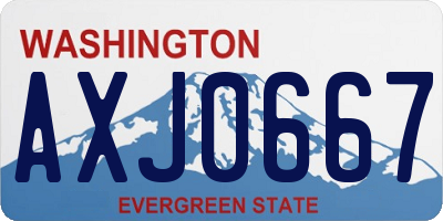 WA license plate AXJ0667