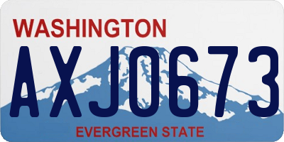 WA license plate AXJ0673
