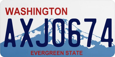 WA license plate AXJ0674