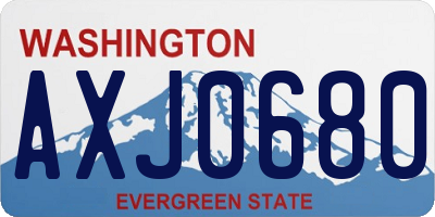 WA license plate AXJ0680