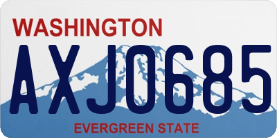 WA license plate AXJ0685
