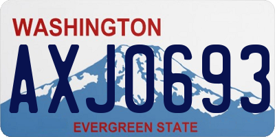 WA license plate AXJ0693