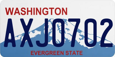 WA license plate AXJ0702
