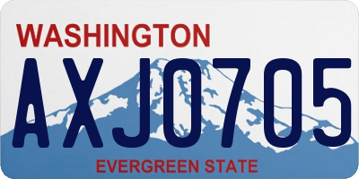 WA license plate AXJ0705