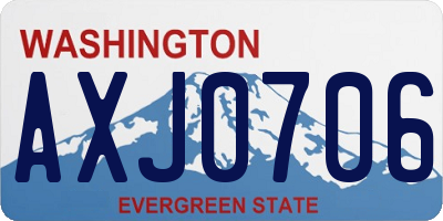 WA license plate AXJ0706