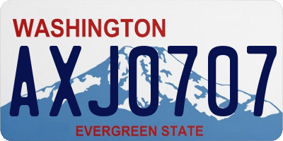 WA license plate AXJ0707