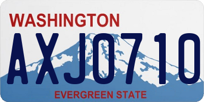 WA license plate AXJ0710