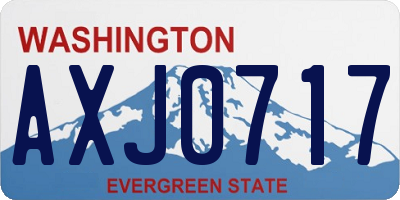 WA license plate AXJ0717