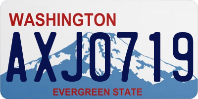 WA license plate AXJ0719