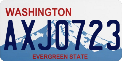 WA license plate AXJ0723