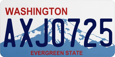 WA license plate AXJ0725