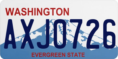 WA license plate AXJ0726