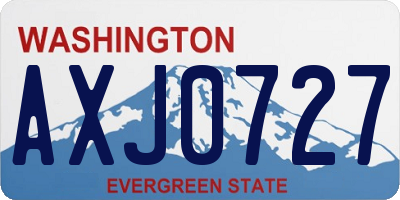 WA license plate AXJ0727