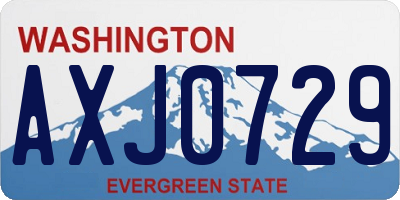 WA license plate AXJ0729