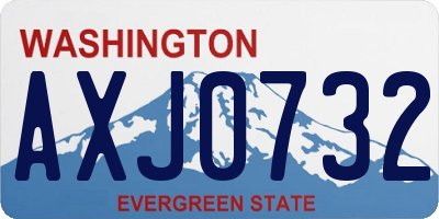 WA license plate AXJ0732