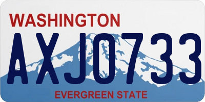 WA license plate AXJ0733