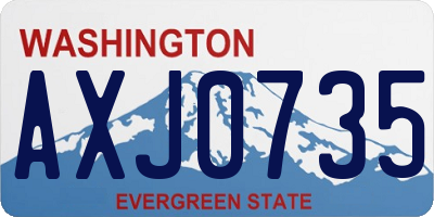 WA license plate AXJ0735