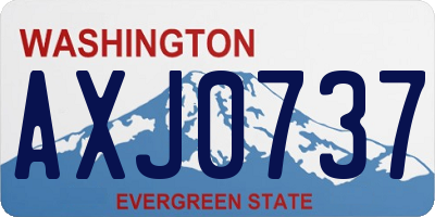 WA license plate AXJ0737