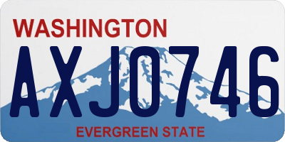 WA license plate AXJ0746