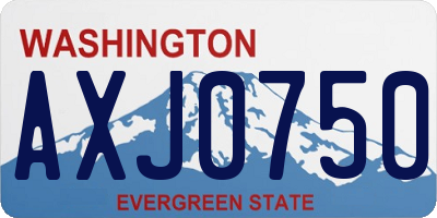WA license plate AXJ0750