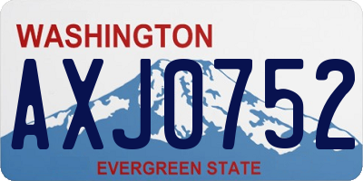 WA license plate AXJ0752