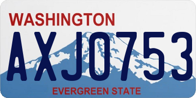 WA license plate AXJ0753