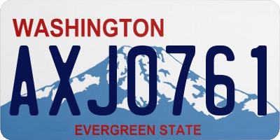 WA license plate AXJ0761