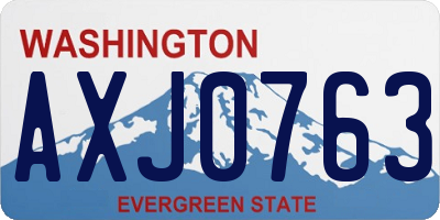 WA license plate AXJ0763