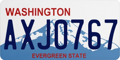 WA license plate AXJ0767