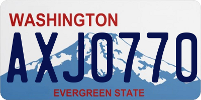 WA license plate AXJ0770