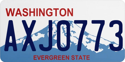 WA license plate AXJ0773