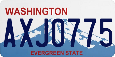 WA license plate AXJ0775