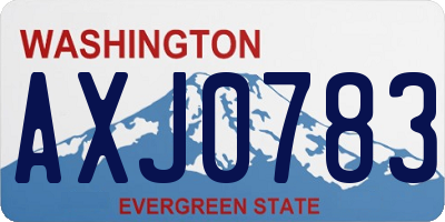WA license plate AXJ0783