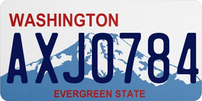 WA license plate AXJ0784